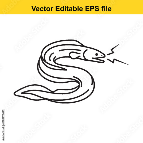  Angry snake biting with lightning bolt vector illustration
