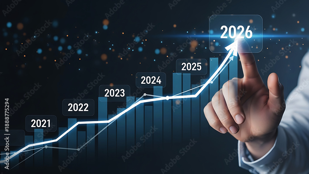 Obraz premium Analyzing future growth trends with a focus on 2026