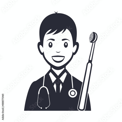 Dental X-ray Radiography Film Outline Icon for Stomatology Diagnosis