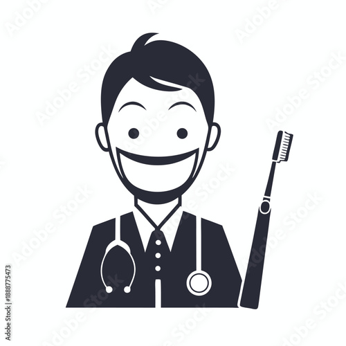 Dental Floss Container Outline Icon for Interdental Hygiene and Care