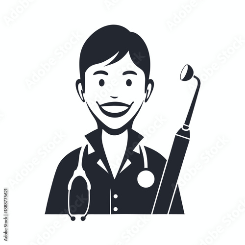 Dental Whitening Gel and Treatment Outline Icon for Bright Smile