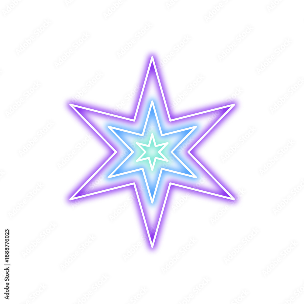 Obraz premium Glowing neon star. Vector illustration 