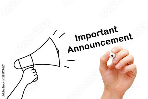 Megaphone Important Announcement Concept