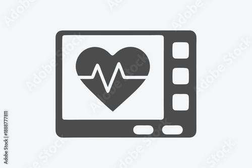 Digital Heart Rate Pulse Line Graphic for Medical Diagnostics and Health Monitoring Systems