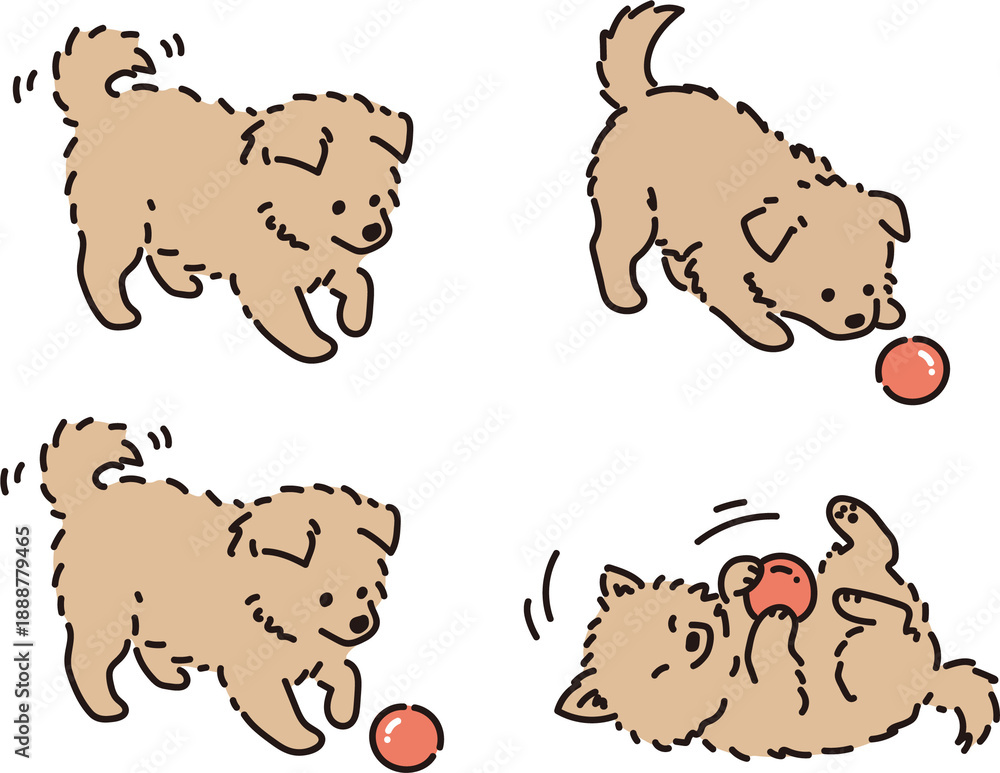 Obraz premium 애견 반려견 강아지 일러스트 