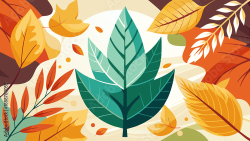 Autumn leaves in vibrant array Vector
