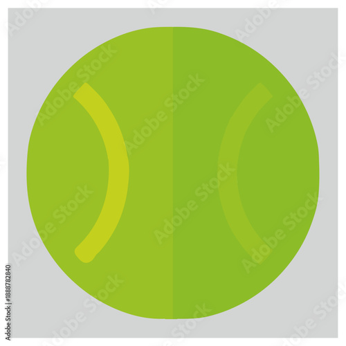 Bright green tennis ball isolated on white background, Vector