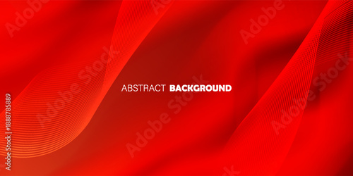 Red Abstract Gradient Background with Smooth Flowing Waves. Modern creative trendy design in vector illustration