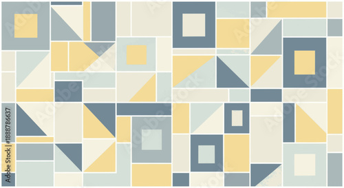 Seamless pastel yellow blue geometric triangle pattern background