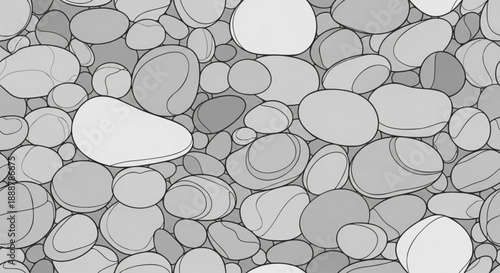 Seamless gray pebble stone texture pattern for background