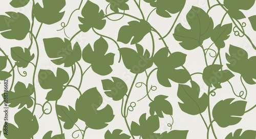 Seamless green ivy leaf foliage pattern for background