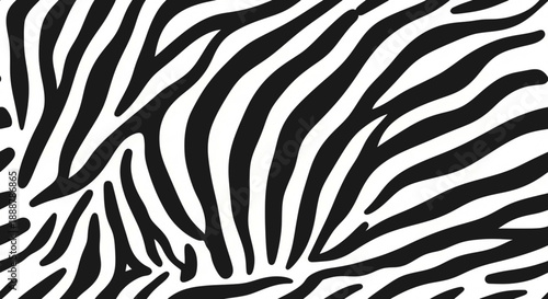 Seamless black white zebra stripe animal pattern
