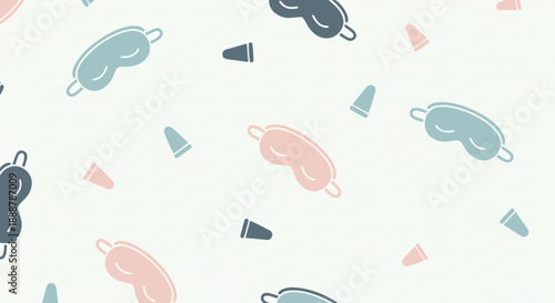 Seamless light blue sleep masks pattern