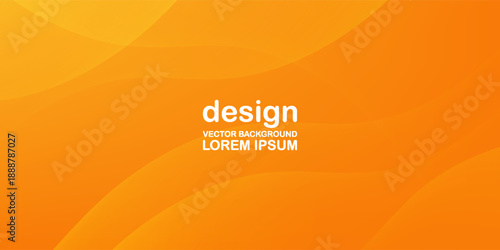 Orange Abstract Wave Background with Smooth Gradient Curves. Modern creative trendy design in vector illustration