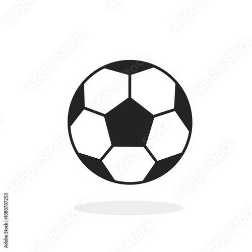 Traditional soccer ball with classic hexagonal and pentagonal paneling. Minimalist black silhouette vector representing global football culture, professional sports competition, and athletic teamwork.