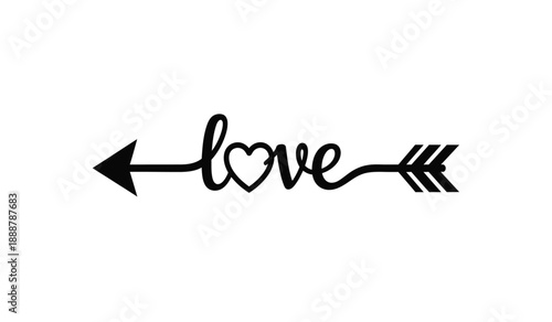 Black love arrow symbol with heart on isolated for valentines day Free Download Black love arrow symbol with heart on isolated for valentines day - GFXLoad