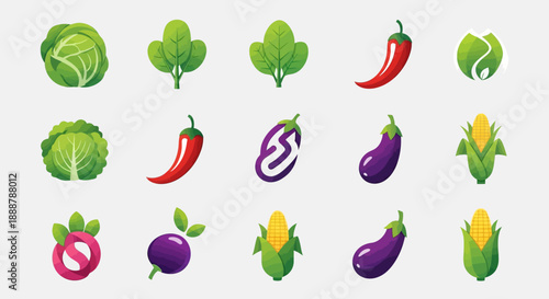 Collection of simple line art illustrations of various fresh vegetables served on plates with cutlery, including carrots, tomatoes, cucumbers, broccoli, and pumpkins.