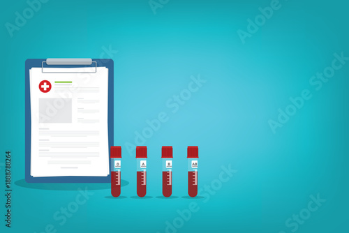 Human blood samples in a medical laboratory ready to be tested, healthcare background.	