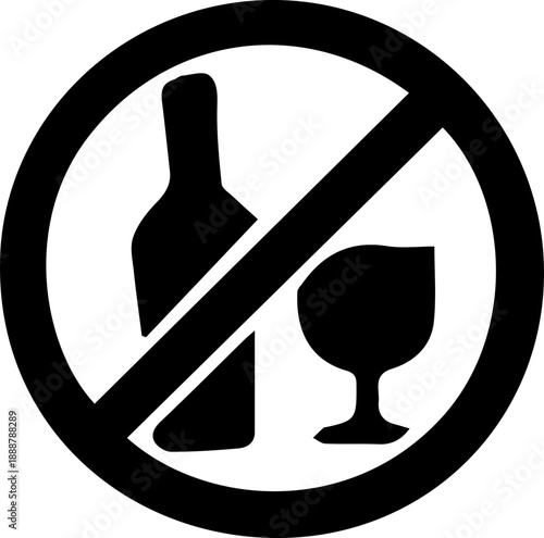 No Alcohol Sign - Prohibited Drinking Restriction Symbol