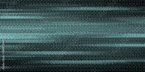 Abstract digital noise background with horizontal scan lines and glowing cyan dots, technological glitch effect