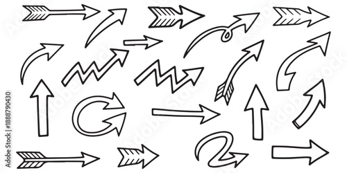 hand drawn arrows set