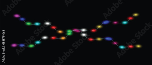 Vibrant blurred string lights glowing in the dark for a festive celebration  vector illumination