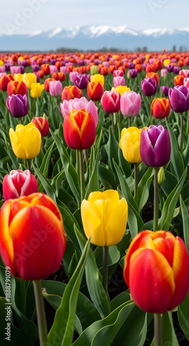 field of tulips