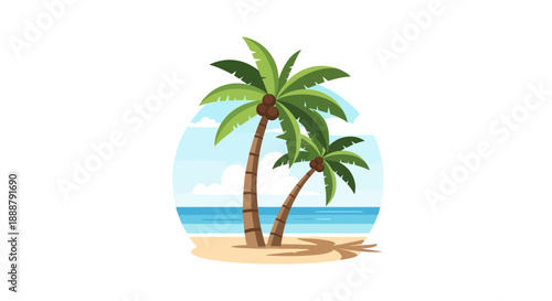Two_palm_trees_on_a_sandy_beach_with_the_ocean_and_sky