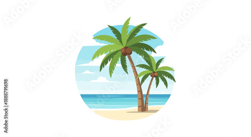 Two_palm_trees_on_a_sandy_beach_with_the_ocean_and_sky