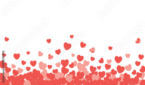 Colorful red and pink hearts floating on a for love and valentines day concepts