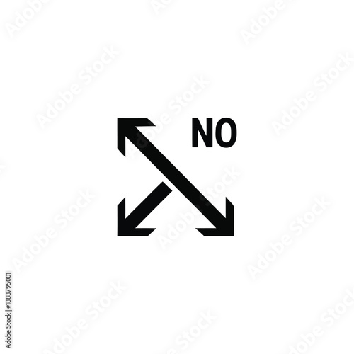 Crossed arrows with the word NO over a simple background in a graphic image