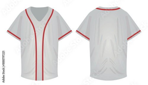 Grey and red baseball shirt. vector illustration	