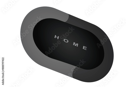 Small circle home carpet. vector