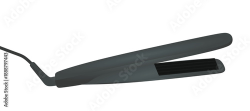 Black hair steightner. vector illustration