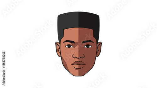 Stylized illustration of a young Black mans face.
