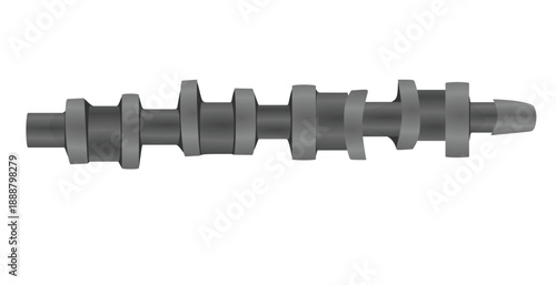 Long engine camshaft. vector illustration