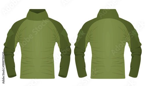 Green fleece long sleeve. vector