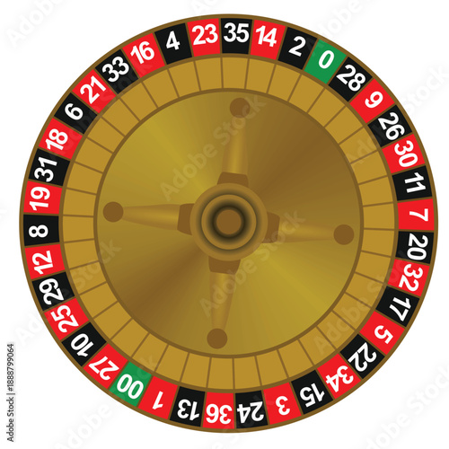 Roulette wheel isolated. vector illustration