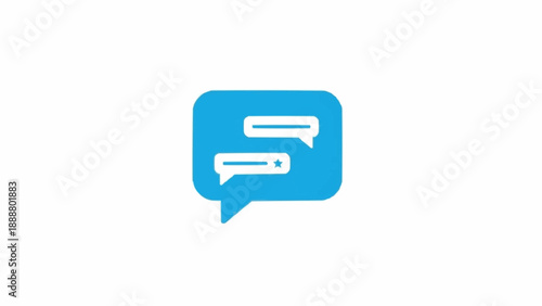 Blue speech bubbles icon graphic symbol.
