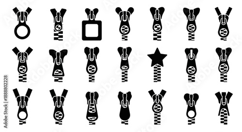 Collection of abstract black and white emblems and symbols.