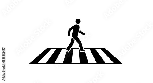 Person crossing pedestrian walkway