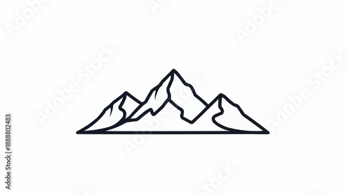 Stylized mountain range outline simple vector illustration.