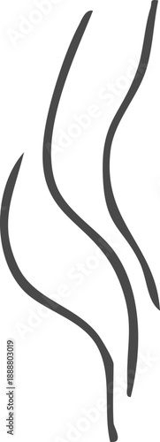 Smell steam and smoke lines icon. Air wind and scent linear hand drawn doodle. Hot vapor, aroma, smell, waves from food sketch.