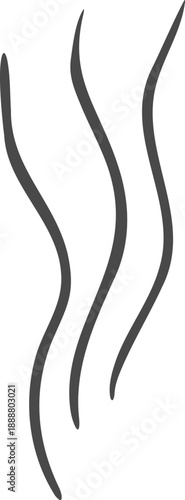 Smell steam and smoke lines icon. Air wind and scent linear hand drawn doodle. Hot vapor, aroma, smell, waves from food sketch.