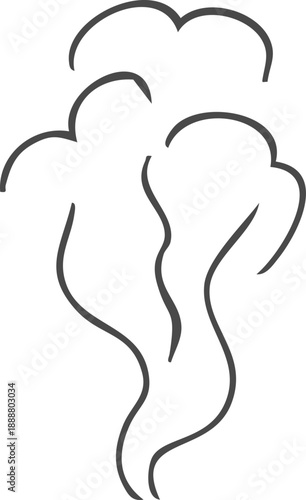 Smell steam and smoke lines icon. Air wind and scent linear hand drawn doodle. Hot vapor, aroma, smell, waves from food sketch.