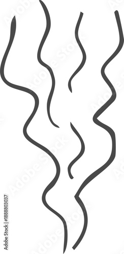 Smell steam and smoke lines icon. Air wind and scent linear hand drawn doodle. Hot vapor, aroma, smell, waves from food sketch.