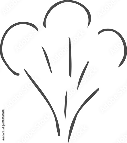Smell steam and smoke lines icon. Air wind and scent linear hand drawn doodle. Hot vapor, aroma, smell, waves from food sketch.