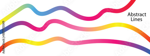 3D Waves Shape Elements on White Background.