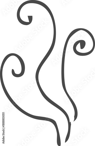 Smell steam and smoke lines icon. Air wind and scent linear hand drawn doodle. Hot vapor, aroma, smell, waves from food sketch.