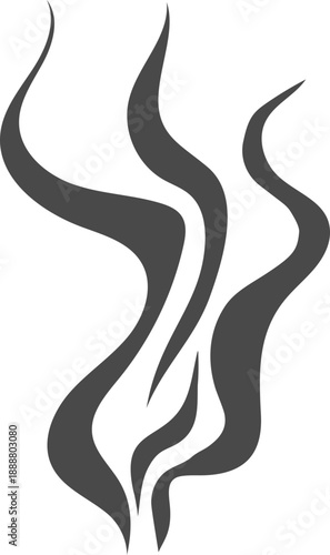 Smell steam and smoke lines icon. Air wind and scent linear hand drawn doodle. Hot vapor, aroma, smell, waves from food sketch.